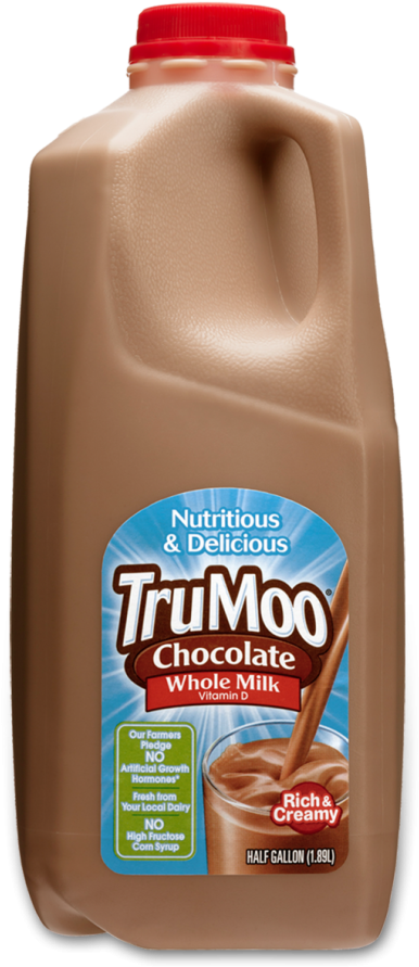 Trumoo Whole Chocolate Milk - Trumoo Milk, Fat Free, Chocolate - 8 Fl Oz (547x900), Png Download