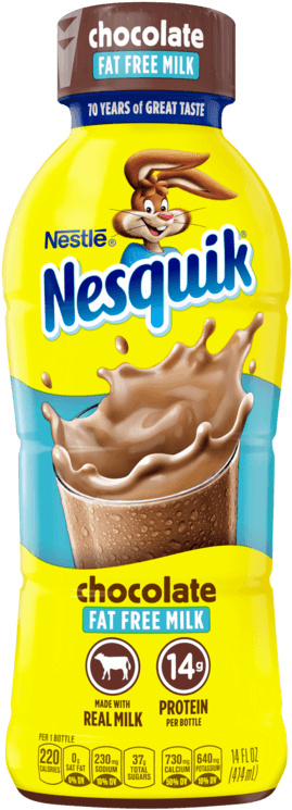 Nesquik® Fat Free Chocolate - Nesquik Milk (750x750), Png Download