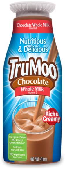 Trumoo Whole Chocolate Milk - Trumoo Milk, Whole, Chocolate - 0.5 Gal (1.89 Lt) (547x900), Png Download
