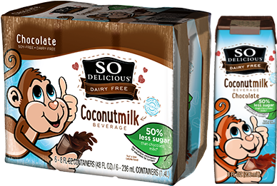 Chocolate Milk Single-serve 6pk - So Delicious Chocolate Coconut Milk (418x400), Png Download
