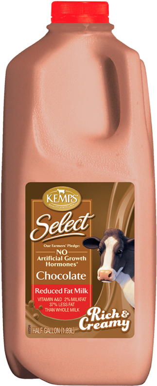 Chocolate Reduced Fat Select Milk - Kemps Ice Cream (329x800), Png Download