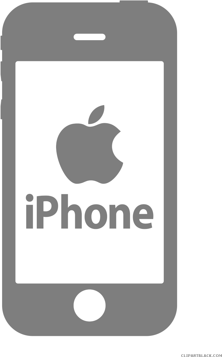 Iphone Clipart Black And White - Iphone Logo Vector (901x1270), Png Download