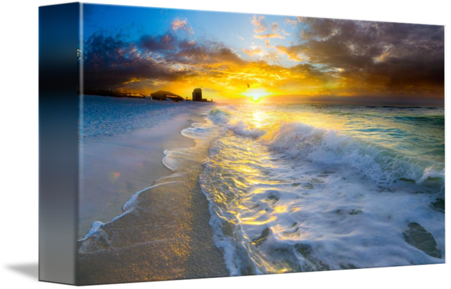 Beautiful Landscape Photography Beach Sunrise By Eszra - Beach Landscape Photography Golden Ocean Sunset (650x416), Png Download