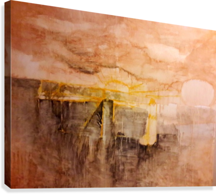 Sunrise Art - Canvas Print (429x386), Png Download