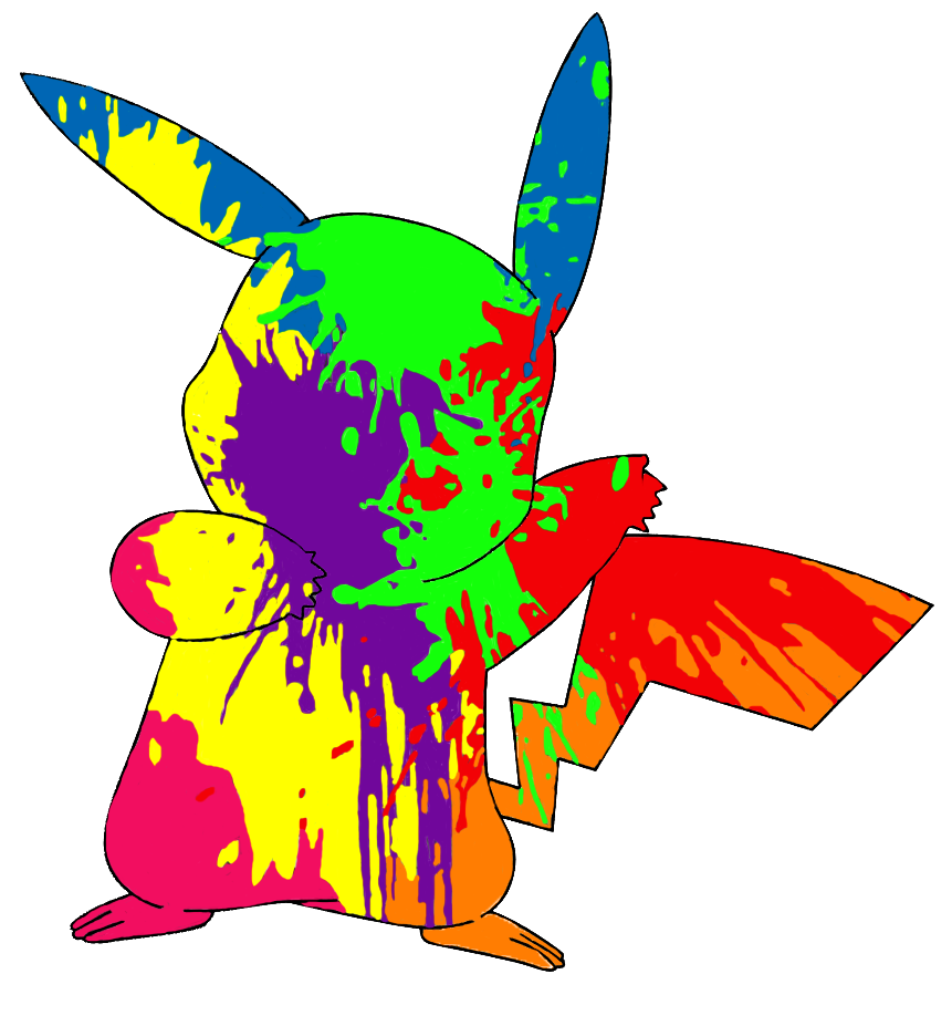 Paint-splatter Pikachu By Backapple On Deviantart Svg - Pikachu Paint (861x927), Png Download