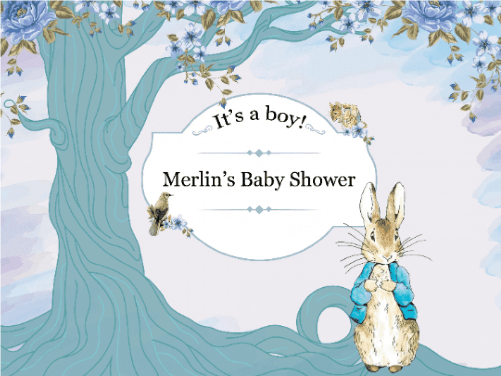 Large Custom Rabbit Baby Shower Banner, Baby Girl, - Illustration (1000x1000), Png Download