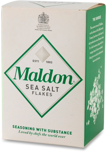 Maldon Sea Salt Flakes 250 G - Carton (600x800), Png Download