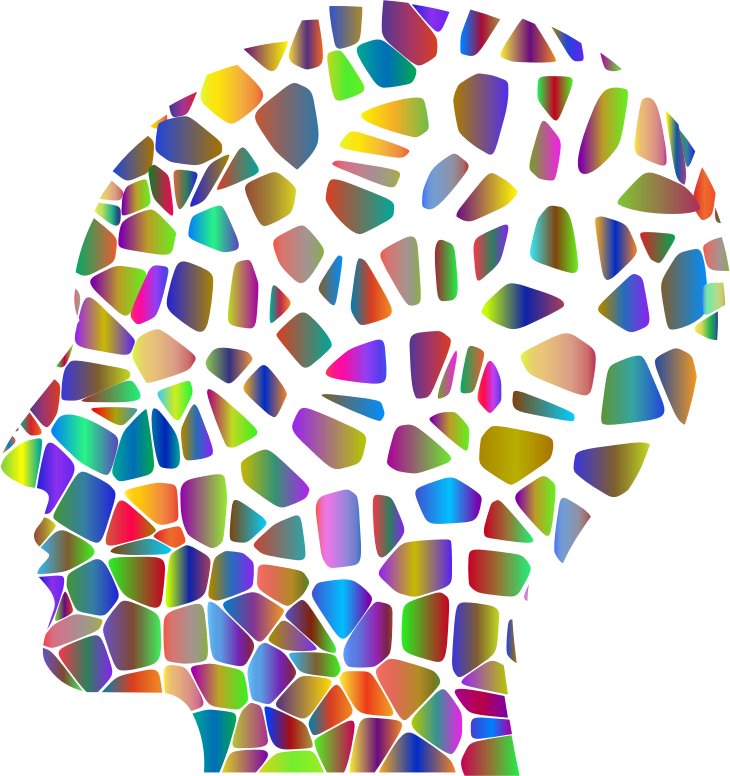 Man Head Tiles Polyprismatic Var - Circle (730x776), Png Download