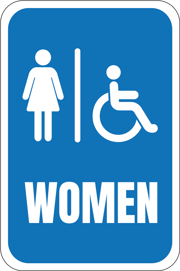 Handicap Womens Restroom - Sign Restrooms (1000x1000), Png Download