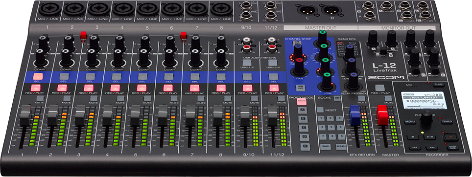 Record Automatically By Adjusting The L-12's Customizable - Mesas Mezclas Para Grabación Multipista (964x362), Png Download