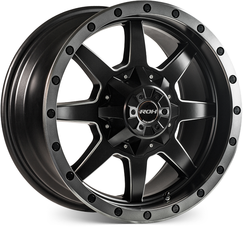 Beadlock Matt Black Black Bolts Graphite Lip - Mamba M14 (800x800), Png Download