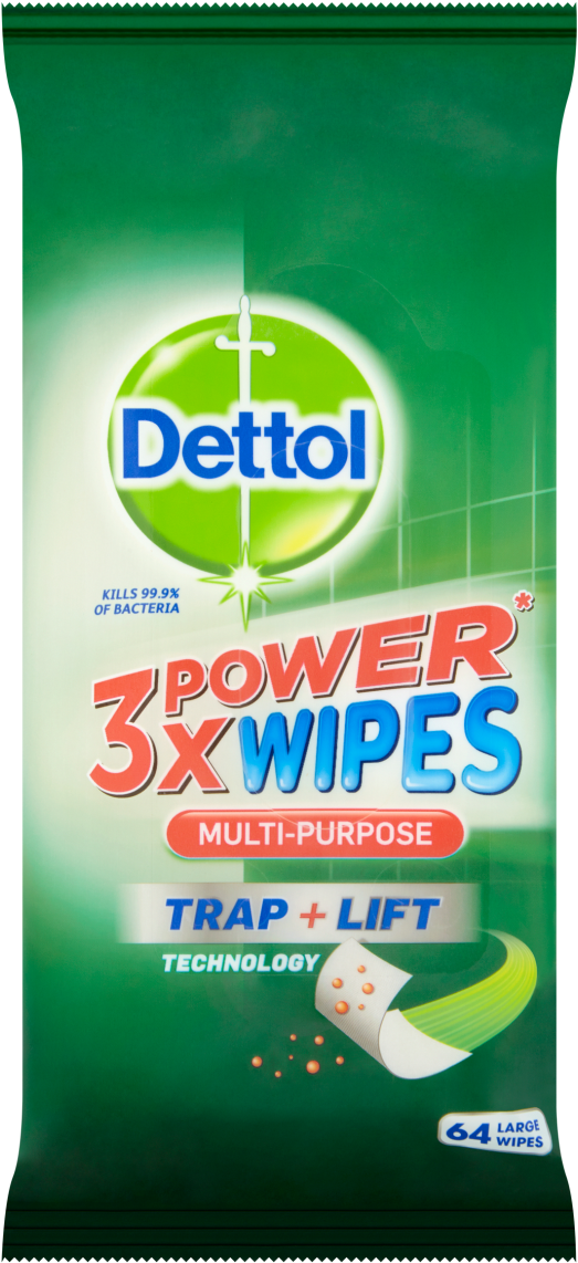 Dettol 3x Power Multipurpose Wipes - Dettol (1200x1200), Png Download