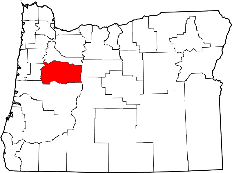Map Of Oregon Highlighting Linn County - Linn And Benton County Map (800x596), Png Download