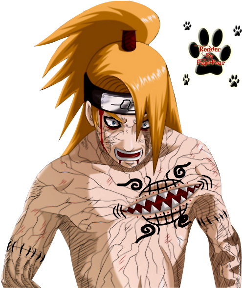 Render Deidara02 Photo Render Deidara - Deidara Combat (590x586), Png Download