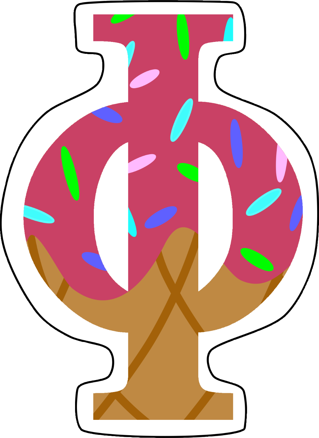 Ice Cream Greek Letters Sticker (1020x1400), Png Download