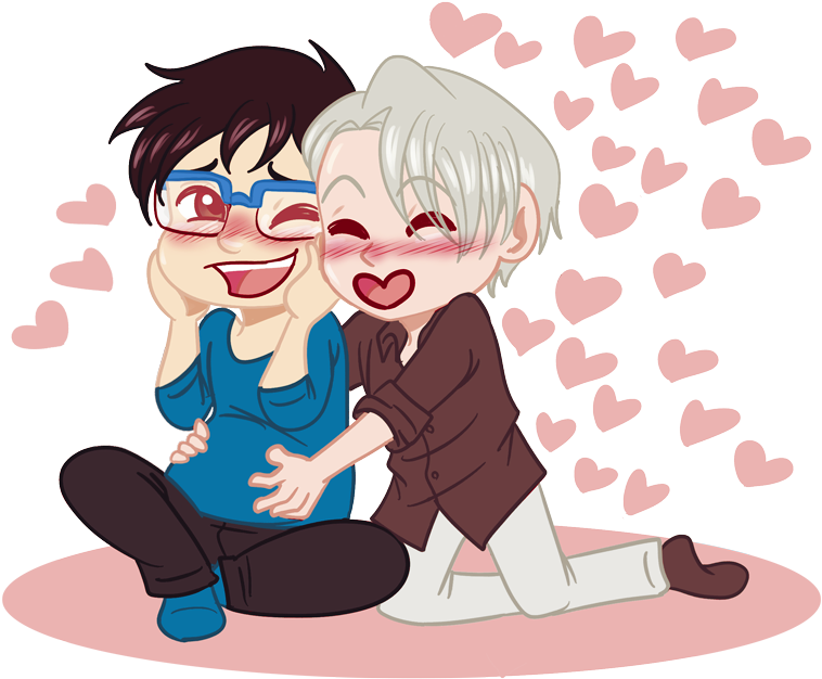 Yuri On Ice Yuri On Stage Victuuri Chubby Yuuri Yuuri - Cartoon (800x654), Png Download