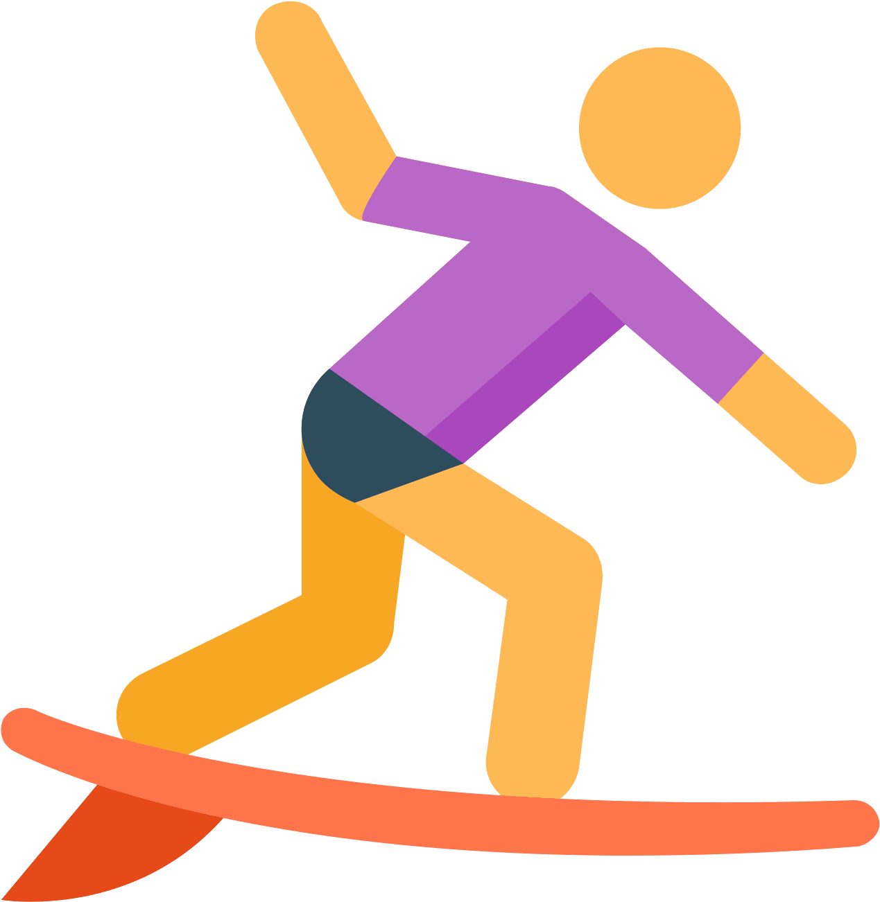 The Icon Is A Picture Of A Man On A Surfboard, To - Cuales Son Los Deportes Acuaticos (1600x1600), Png Download