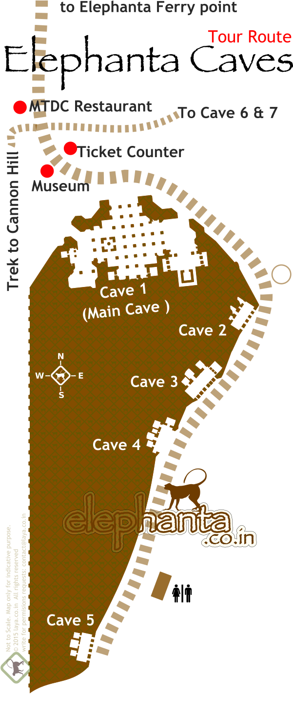 Elephanta Caves Excursion Route - Elephanta Caves Map (600x1477), Png Download