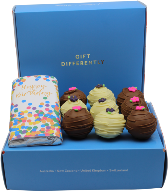 Happy Birthday Gourmet Cake Pop Gift Box - Chocolate (700x700), Png Download