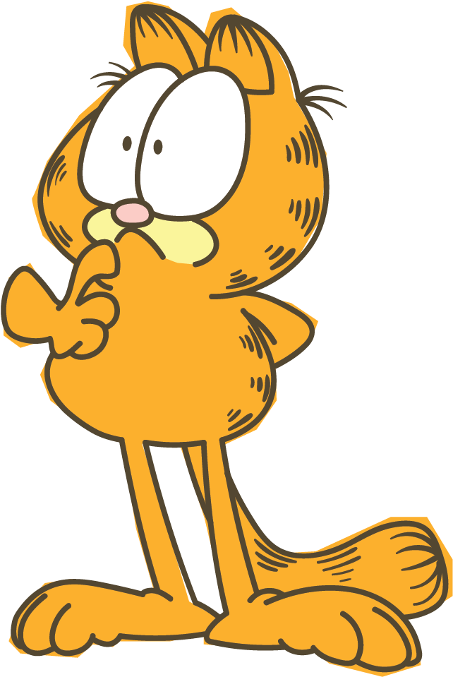 Svg Free Library Garfield Transparent Thinking - Garfield Thinking (1000x1000), Png Download