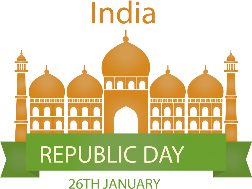 India Republic Day Taj Mahal Vector Png - Transparent Indian Republic Png (850x664), Png Download