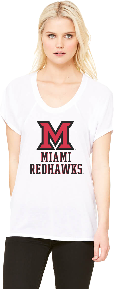 Miami University Redhawks Women's Flowy Raglan Tee - Photo Shoot (960x1200), Png Download