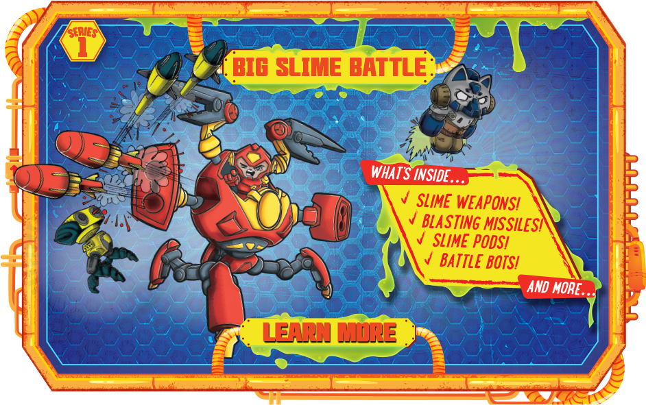 Ready2robot Big Slime Battle - Cartoon (961x610), Png Download