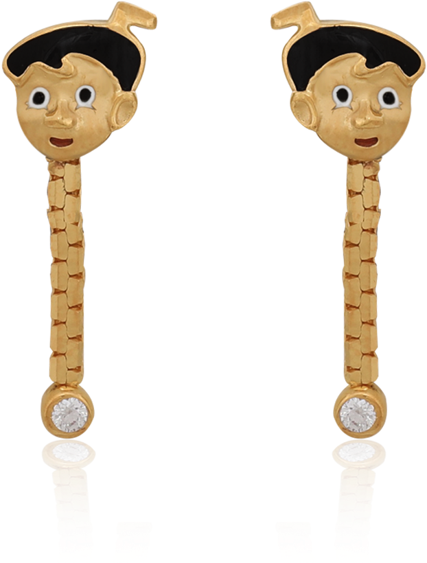 Cute Chotta Bheem Earrings - Cartoon (1000x1000), Png Download