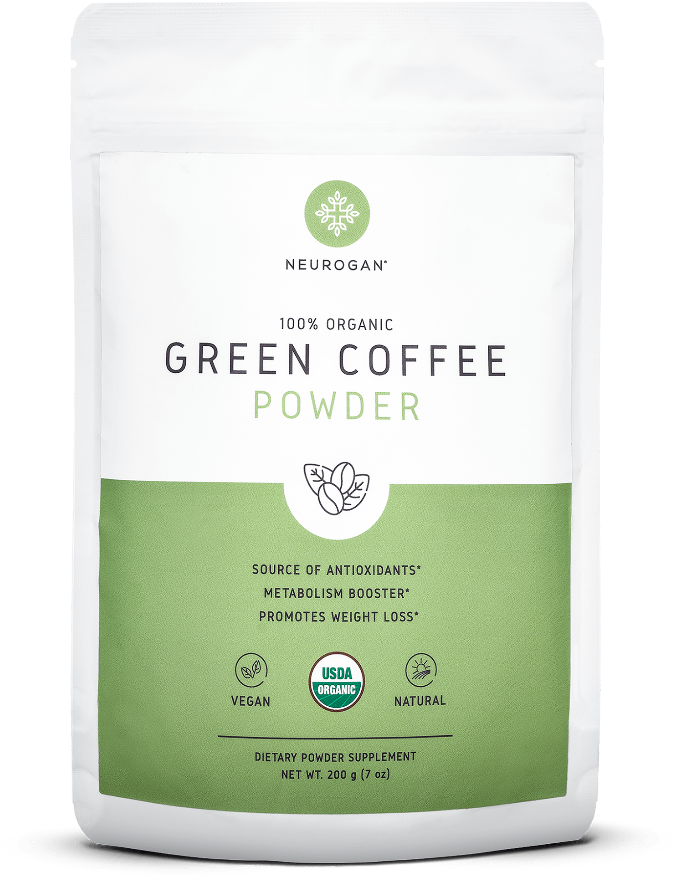 Neurogan Organic Green Coffee - Label (2100x1917), Png Download