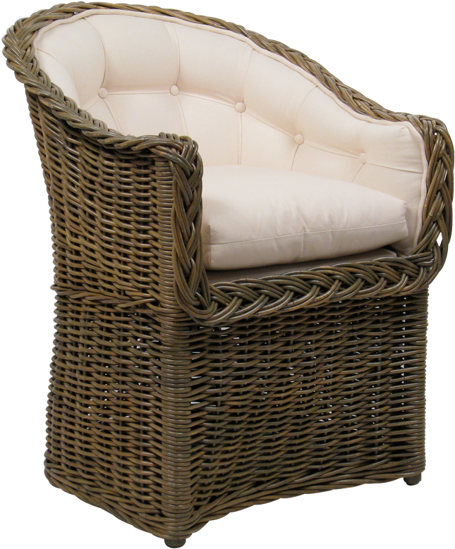 Bowed Front Dining Chair - Wicker (800x800), Png Download