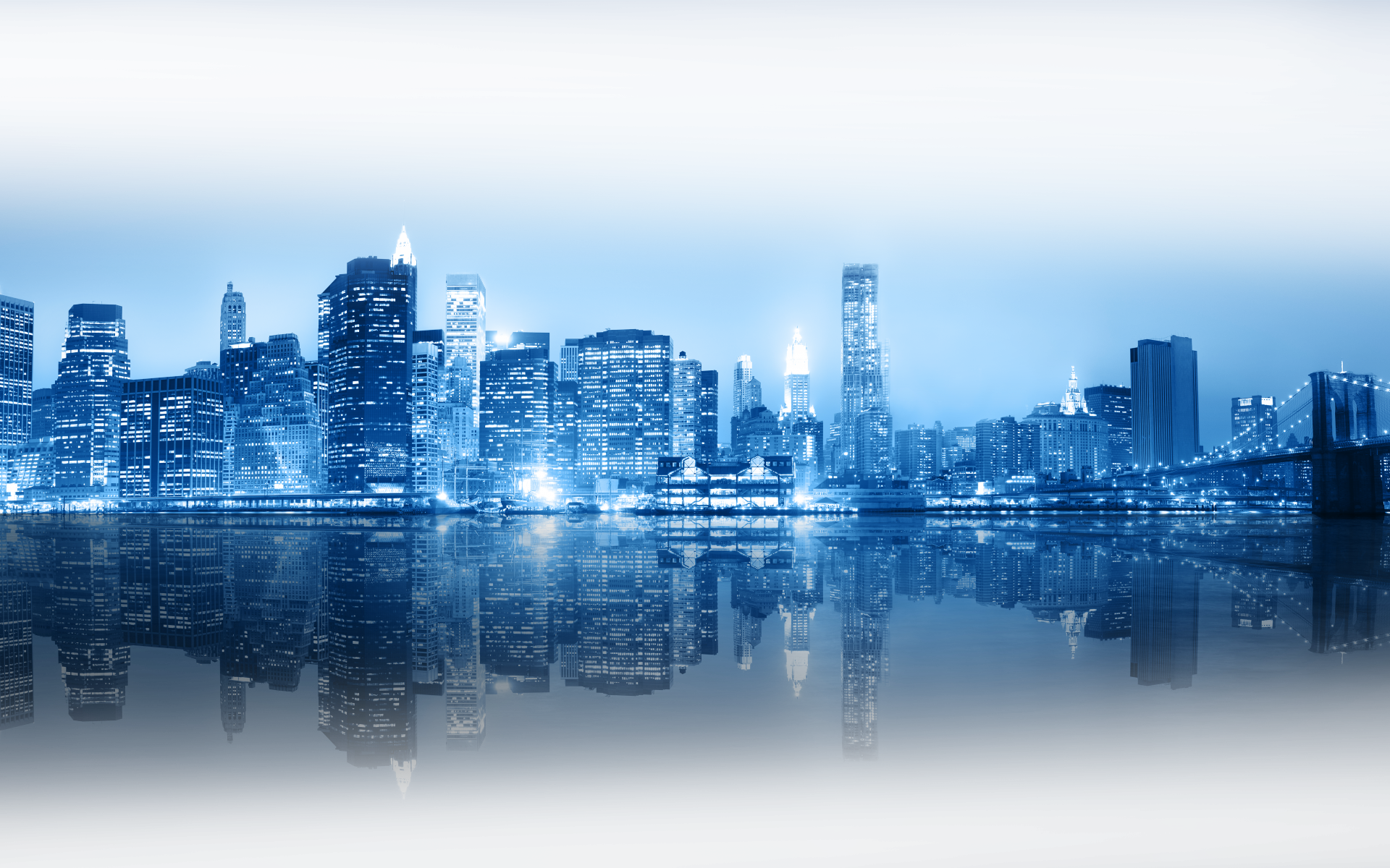 New York City Skyline Blue (1920x1200), Png Download