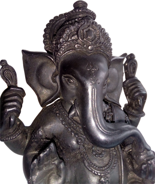 Download Lord Ganesh Ji Black Murti - Statue PNG Image with No Background -  