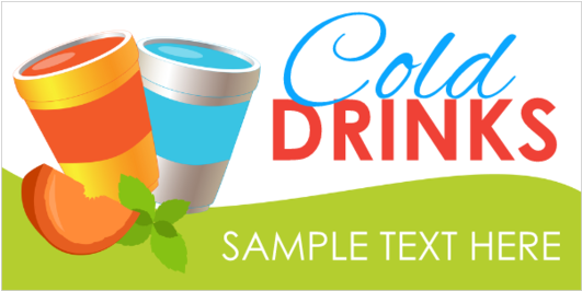 Cold Drinks Basic Vinyl Banner - Graphic Design (560x560), Png Download