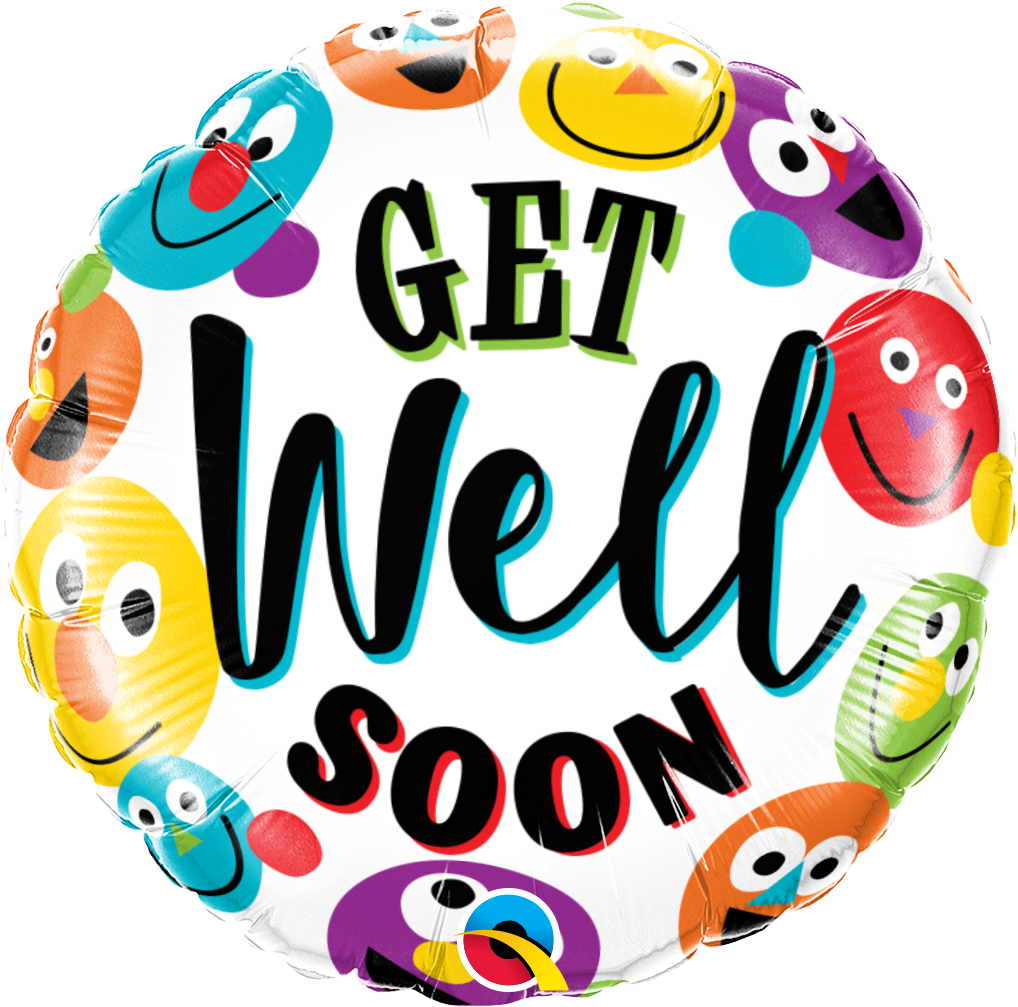 Get Well Balloon Or Bouquet - Gws Get Well Soon (1018x1007), Png Download