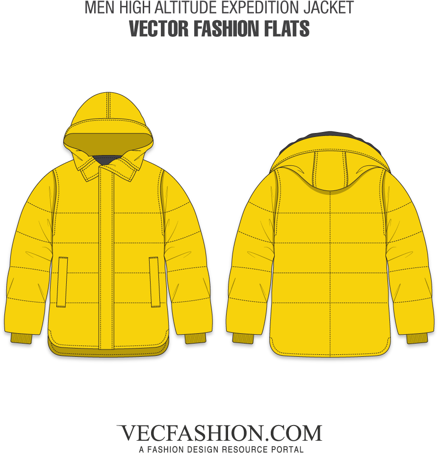 Drawn Coat Mens Jacket - Cargo Pants Flat Sketch (1000x1000), Png Download