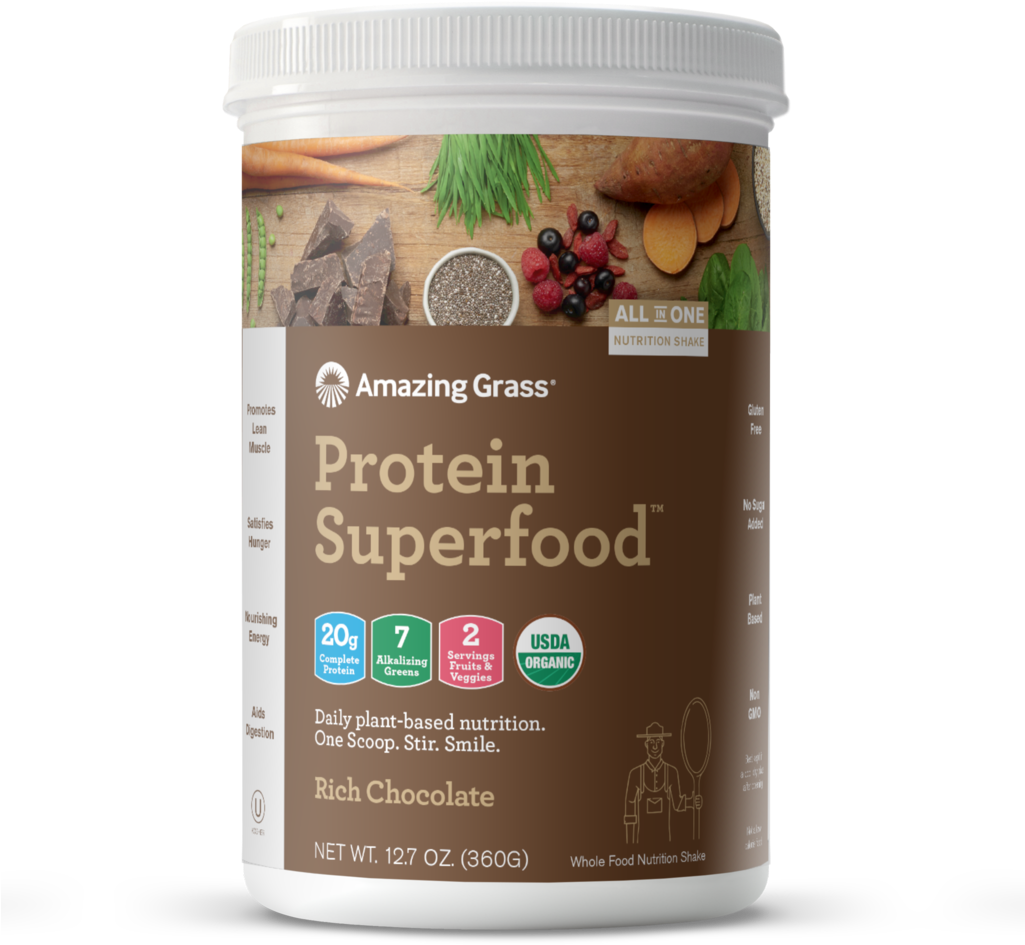 Protein Superfood Rich Chocolate - Amazing Grass Protein Superfood (1024x1024), Png Download