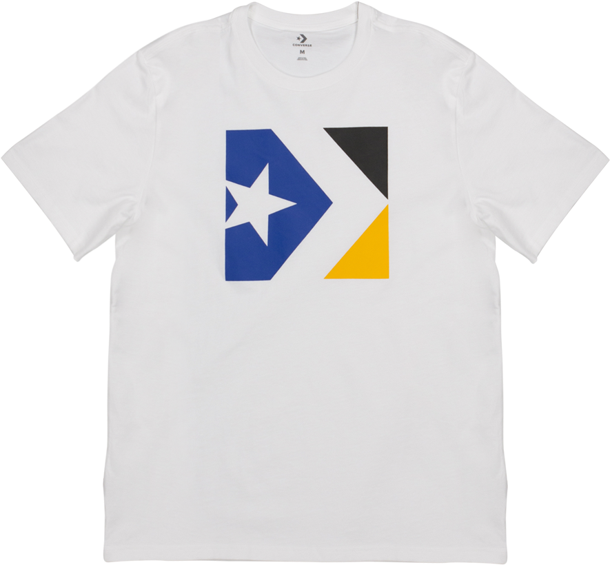 Men Converse Star Chevron Tri Colour T Shirt White - Active Shirt (1200x1200), Png Download