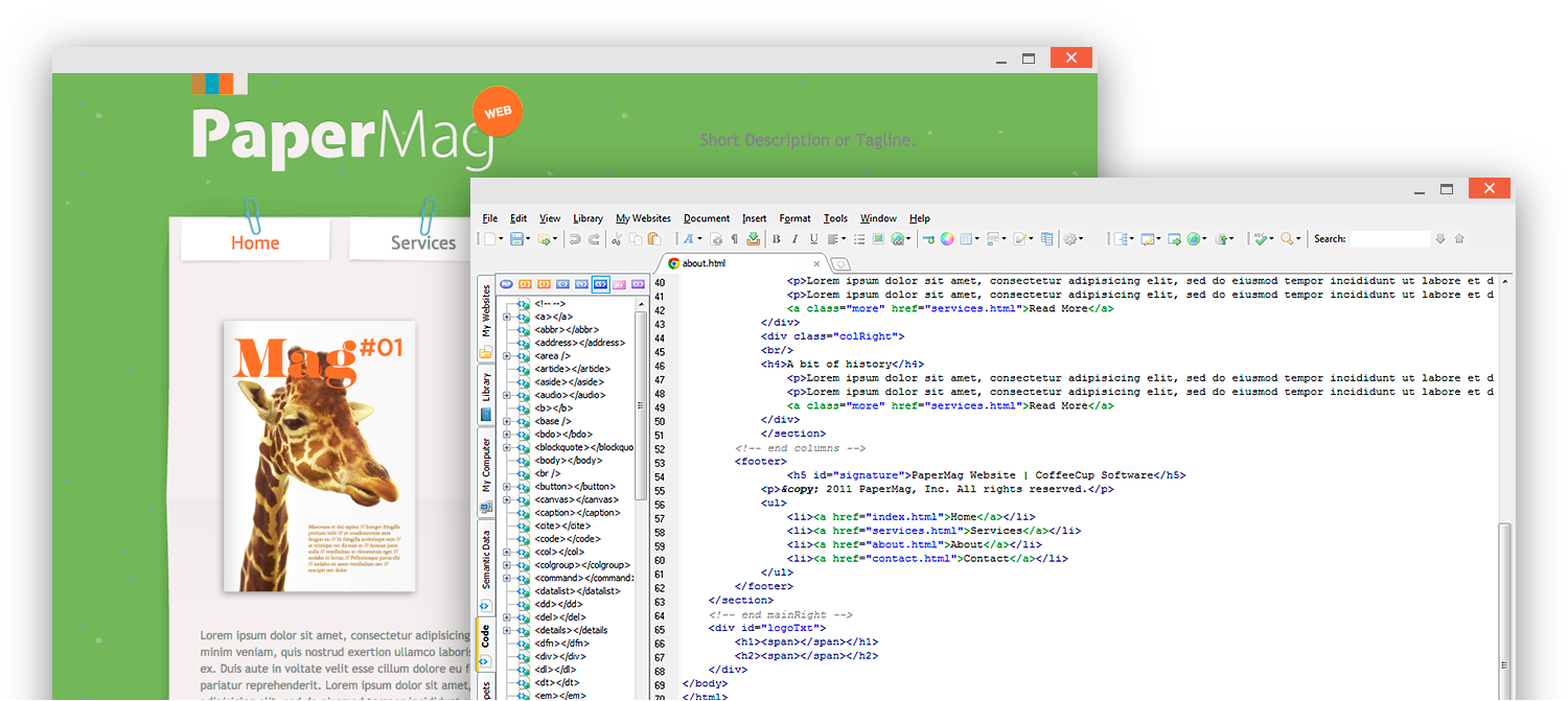 Html Editor App - Html Website (1500x671), Png Download