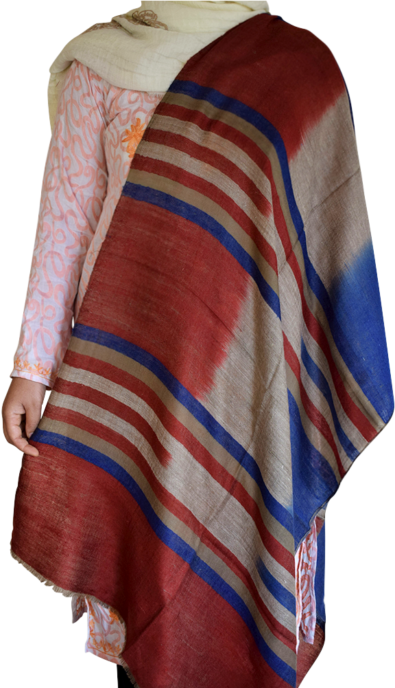 Gi Kashmir Pashmina Tri- Colour Khudrang Alternate - Stole (1000x1000), Png Download