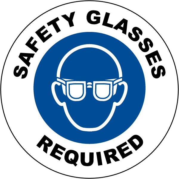 Safety Glasses Symbol Safety Glasses Required Floor - Circle (600x600), Png Download