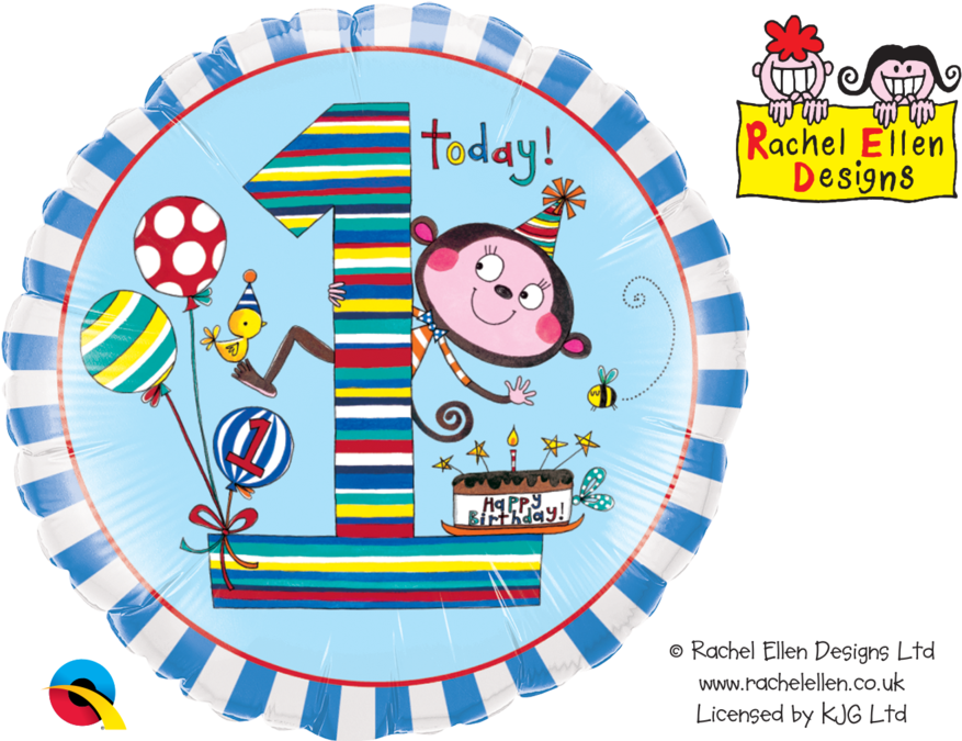 Rachel Ellen Designed 18" Foil Balloon Age 1/1st Birthday - Great American Cookie Thanksgiving (1024x674), Png Download