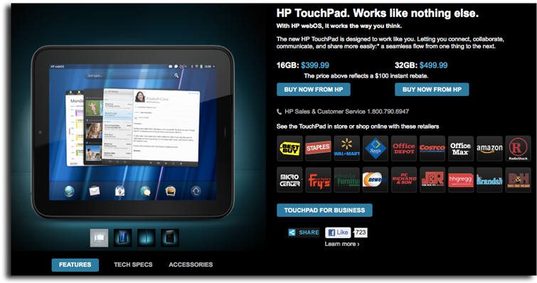 Ipads Huge For Apple, Despite Slowdown In Unit Sales - Hp Touchpad Tablet (800x444), Png Download