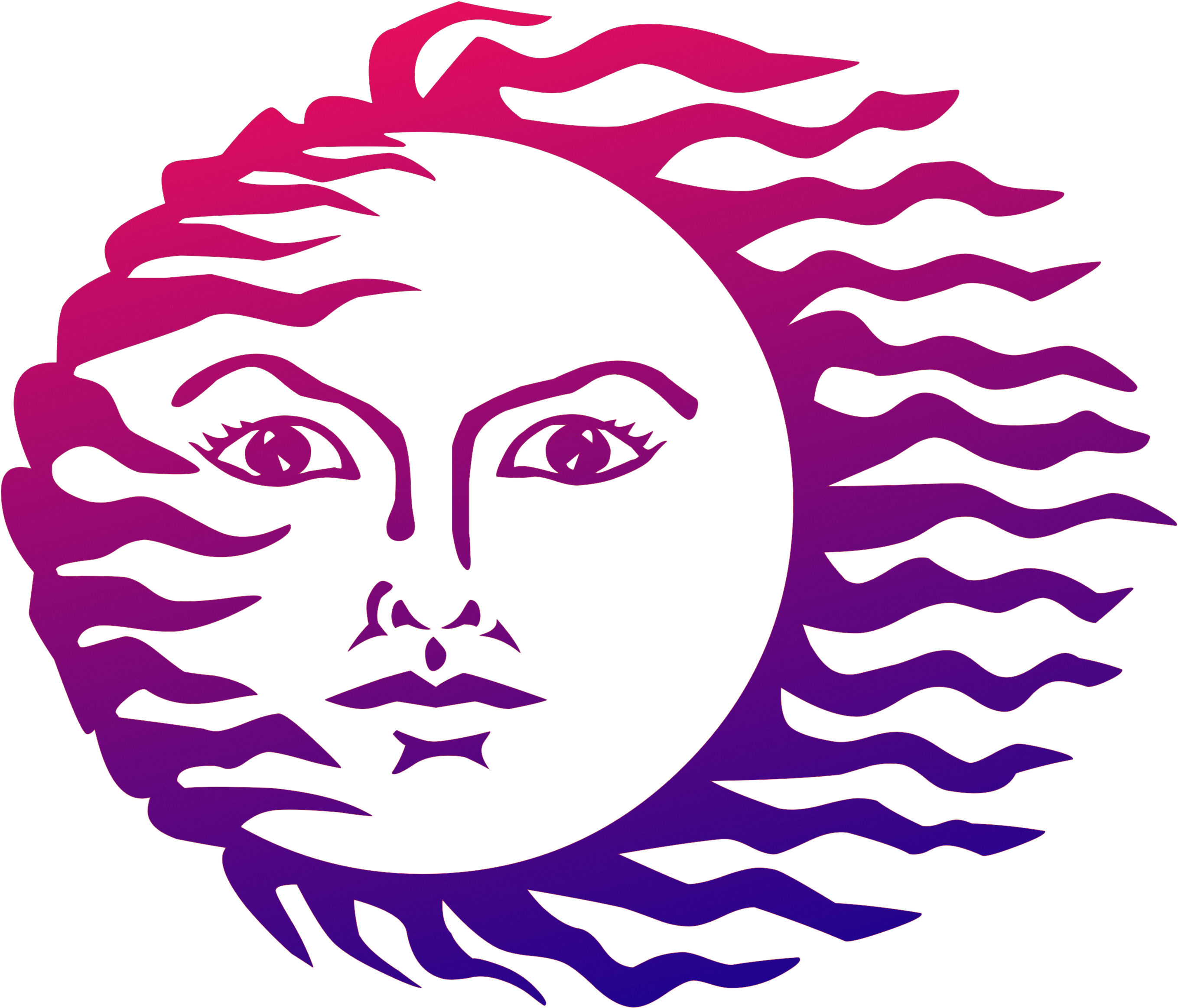 Sun Face Symbol Abstract Design 914681 - Face Png Black (2820x2430), Png Download