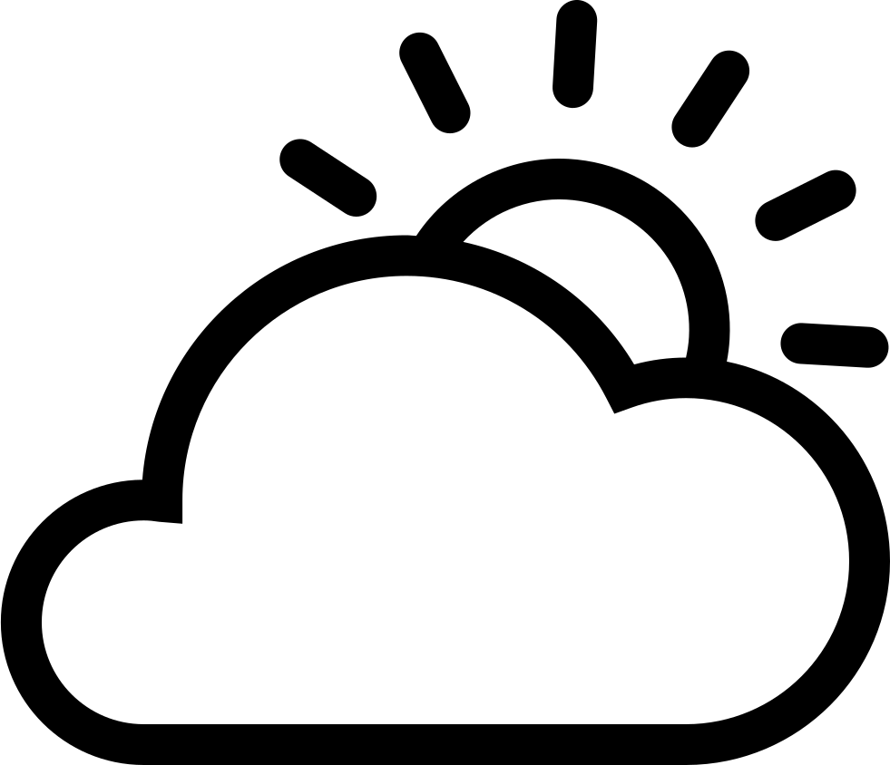 Png File Svg - Cloud With Sun Icon (981x844), Png Download