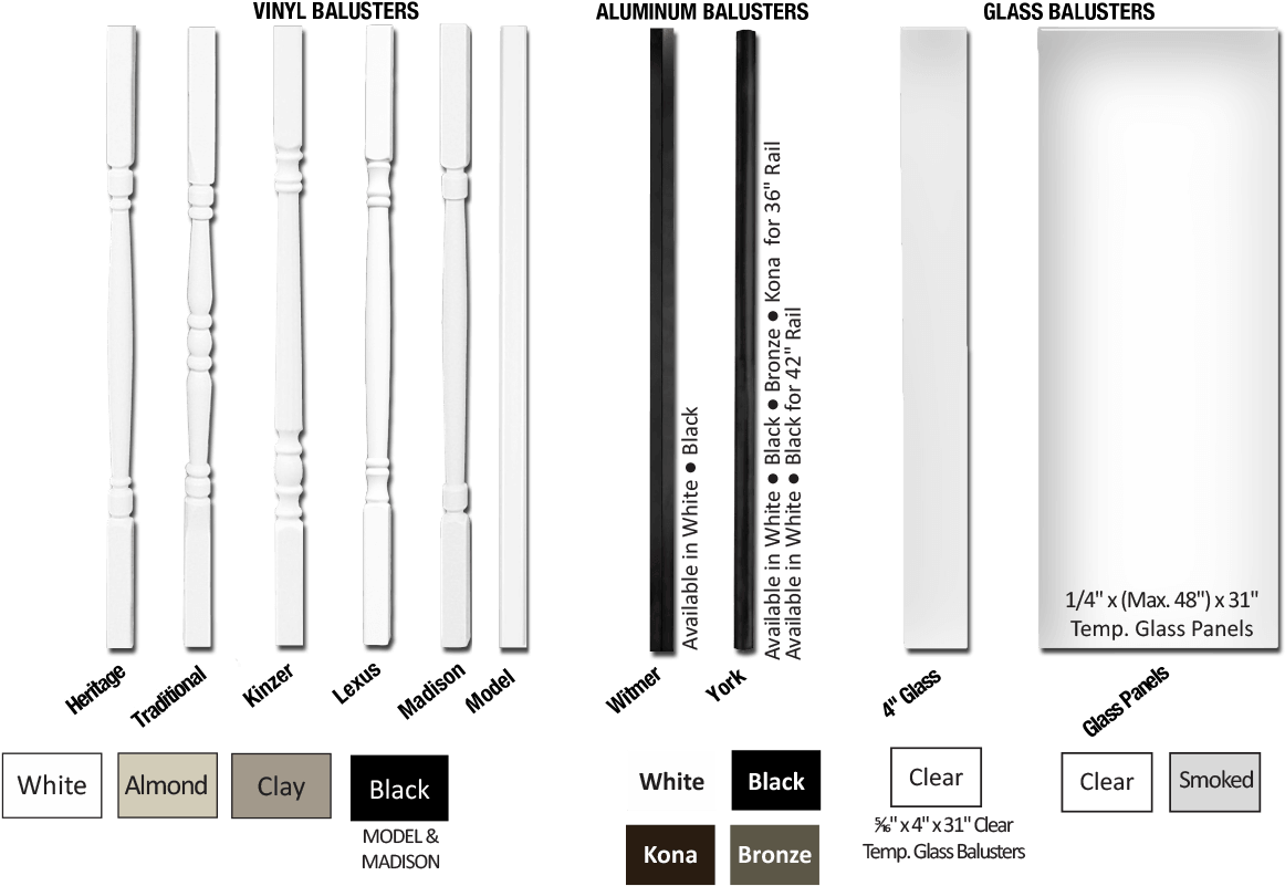 3000 Series Vinyl Railing - Black-and-white (1200x866), Png Download