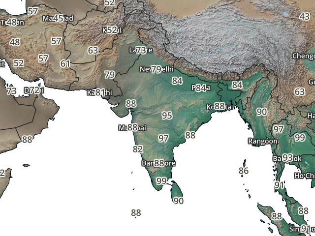 South Asia Temperatures Map - Globe Animation For Powerpoint (640x480), Png Download