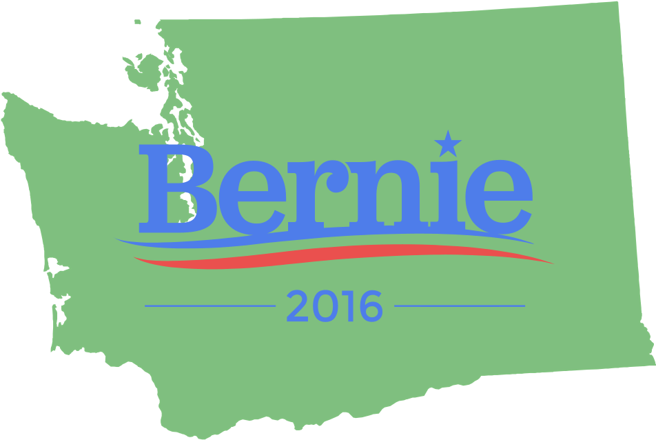 Washington State For Bernie Sanders - Bernie Sanders Presidential Campaign, 2016 (1000x1000), Png Download