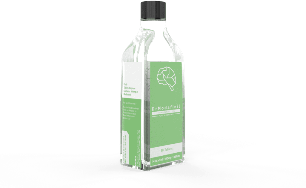 Modpure 100 Mg Modafinil, In A 30 X Capsule Bottle - Glass Bottle (1024x698), Png Download