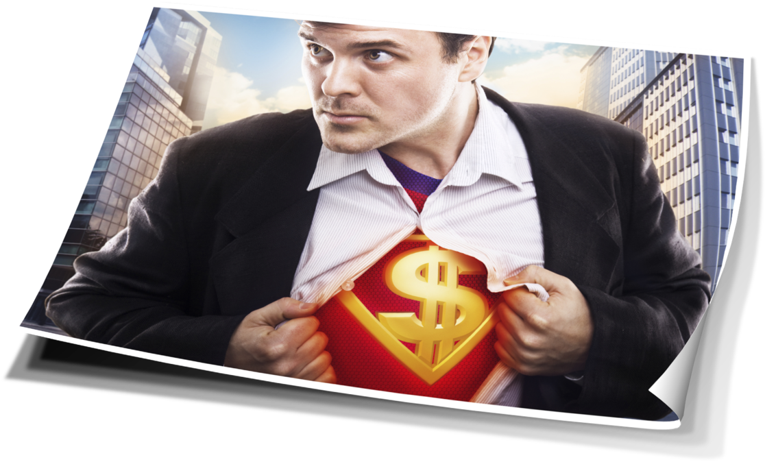 Guy Sells Copy Of Action - Superman With Money (1200x680), Png Download