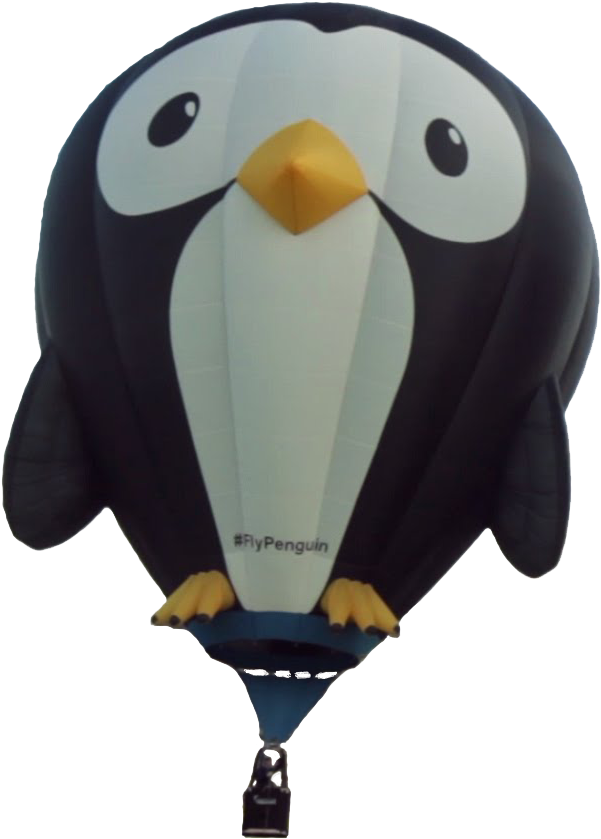 Penguins - Hot Air Balloon (612x846), Png Download